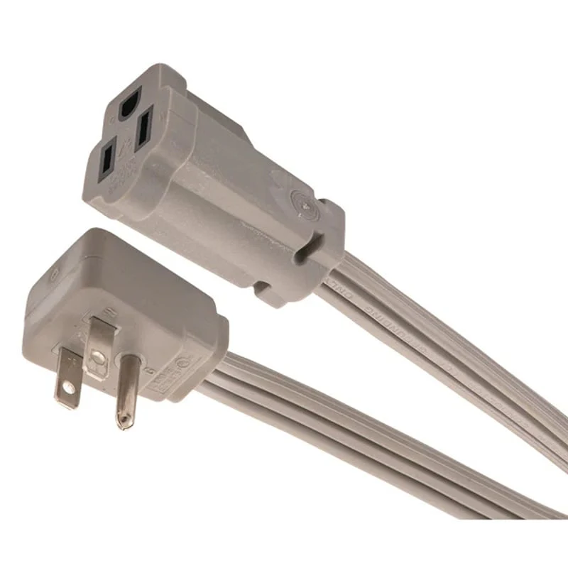 6ft 14/3 SPT-3 Grey Right Angle AC/Appliance Cord w/Grey 5-15 Right Angle Plug and a 5-15 Receptacle